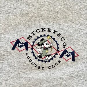 Vintage Mickey & Co. Country Club Grey Embroidered Crewneck Sweatshirt
